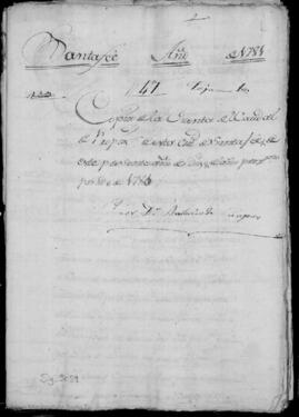 Cuenta de propios de 1780. Copia