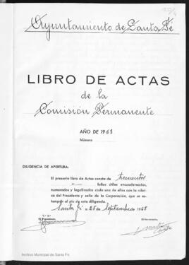 Libro de actas de la Comisión Municipal Permanente