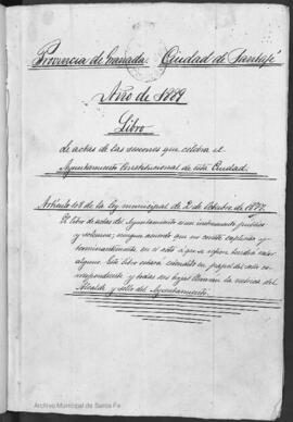 Libro de actas de las sesiones del Ayuntamiento