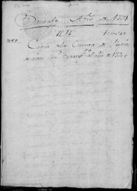 Cuenta de propios de 1790. Copia