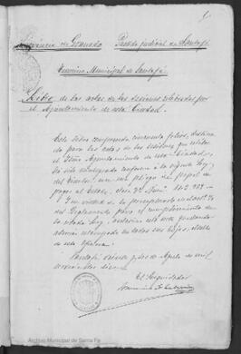 Libro de actas de las sesiones del Ayuntamiento